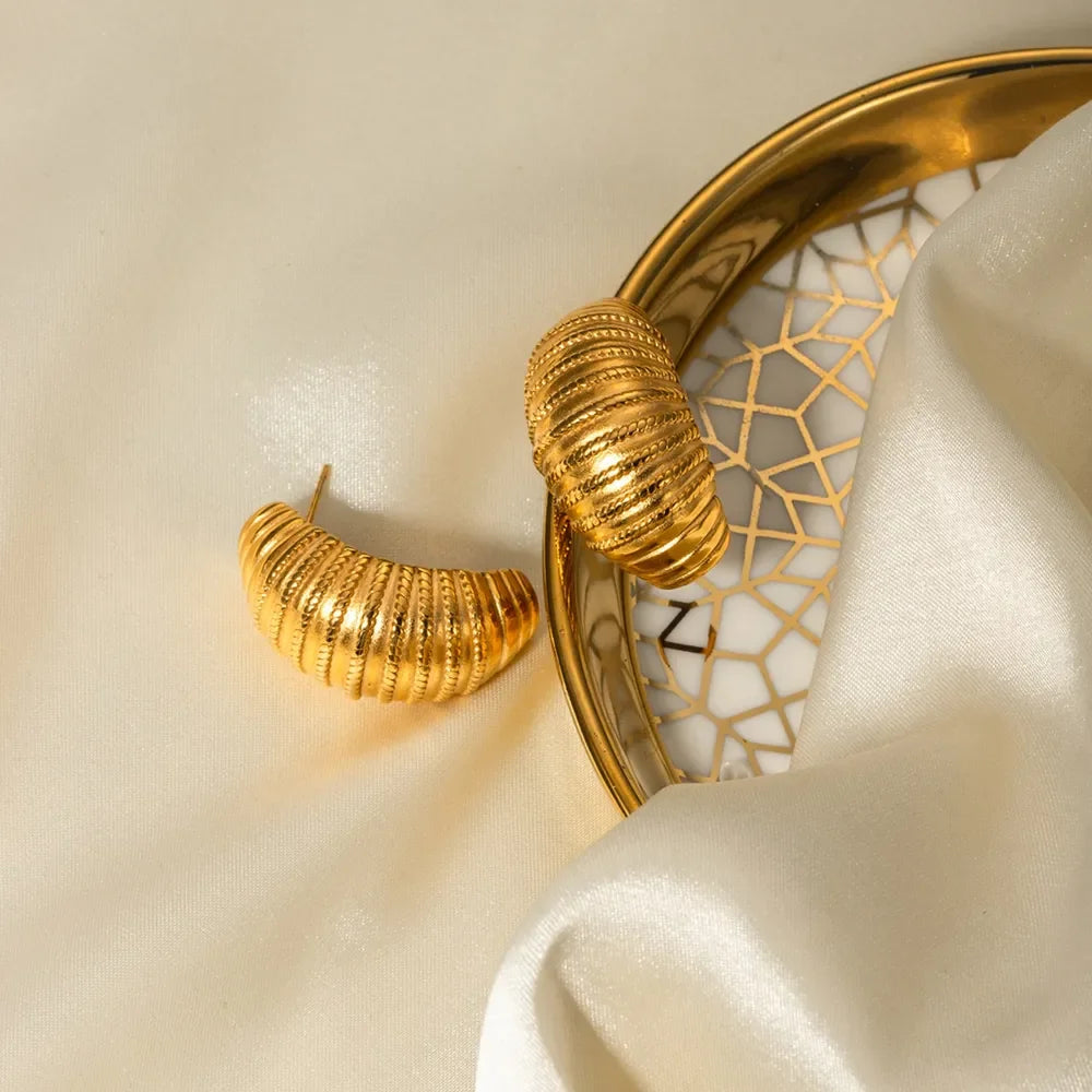 18K Gold-Plated Stainless Steel Earrings - VAleG