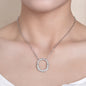 925 Sterling Silver Inlaid Moissanite Pendant Necklace - VAleG