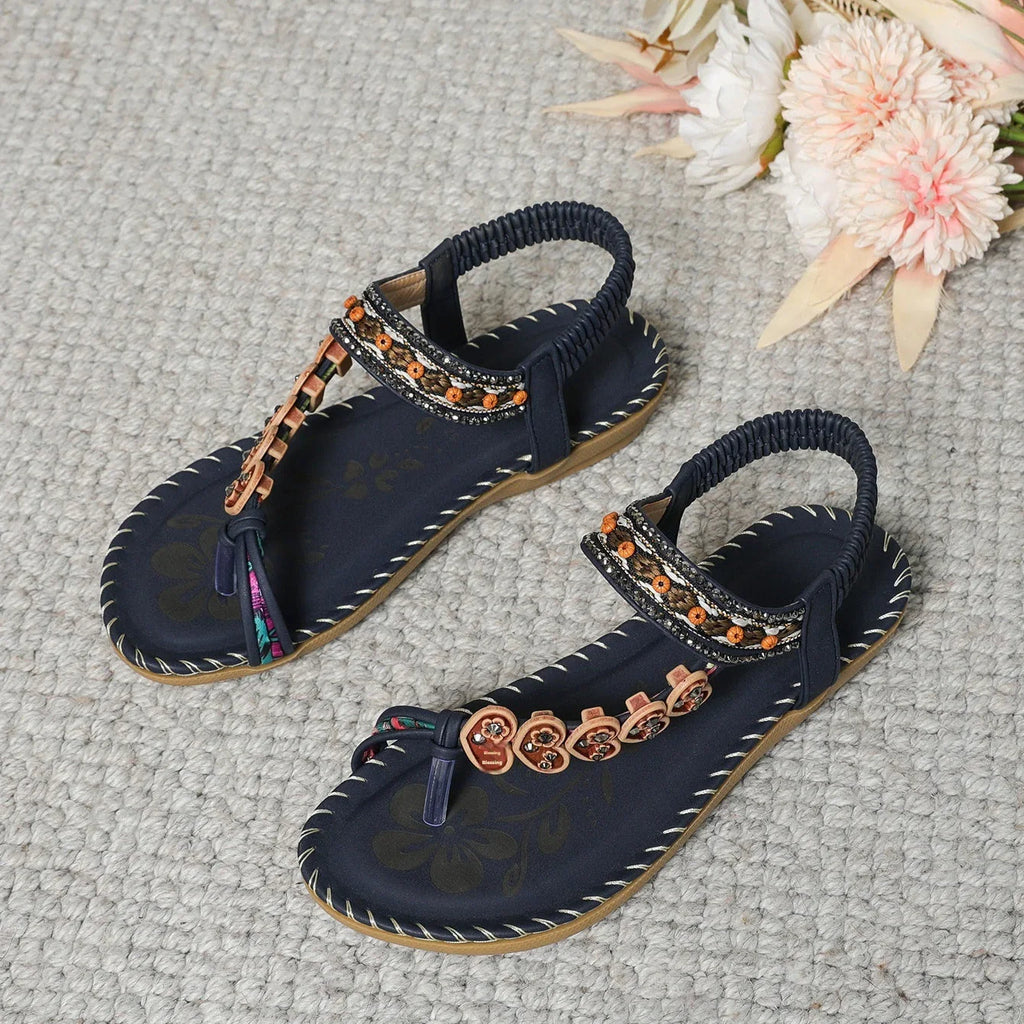 Women's Bohemian Stylish Beach Flat Sandals - VAleG