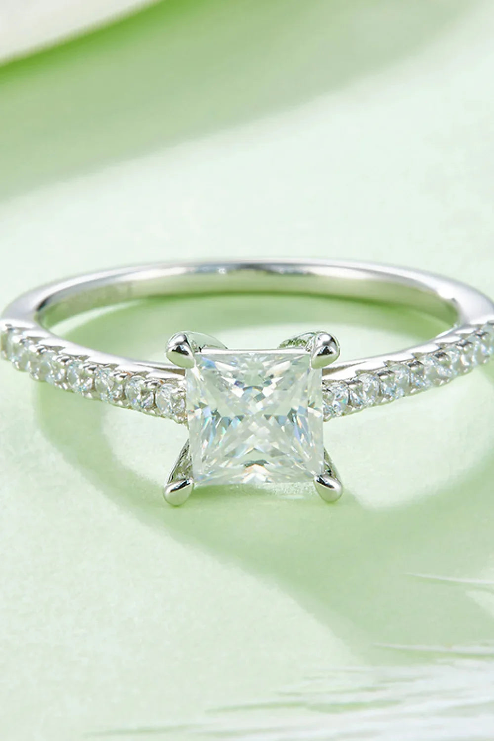 1.21 Carat Moissanite 925 Sterling Silver Side Stone Ring - VAleG