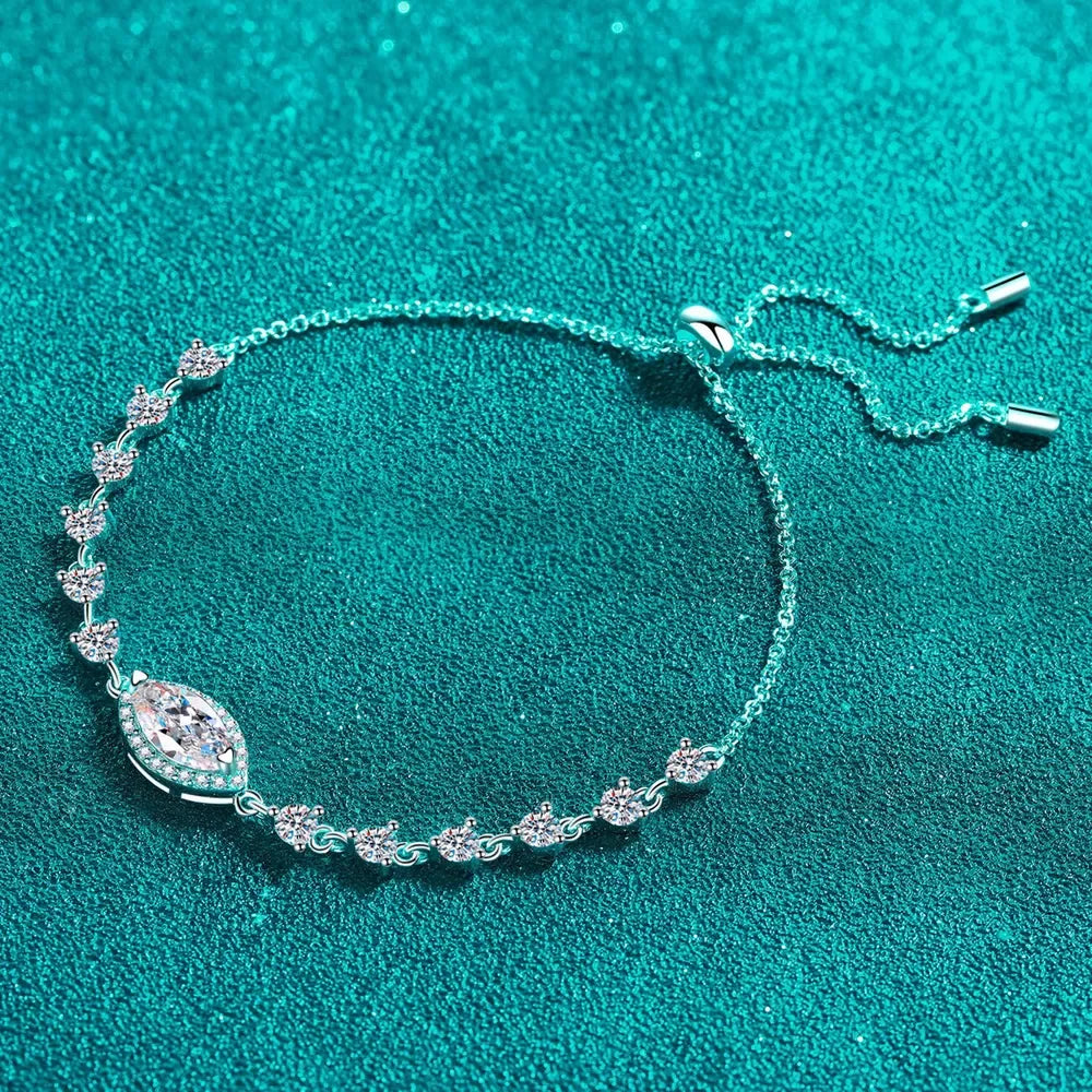 1 Carat Moissanite 925 Sterling Silver Bracelet - VAleG