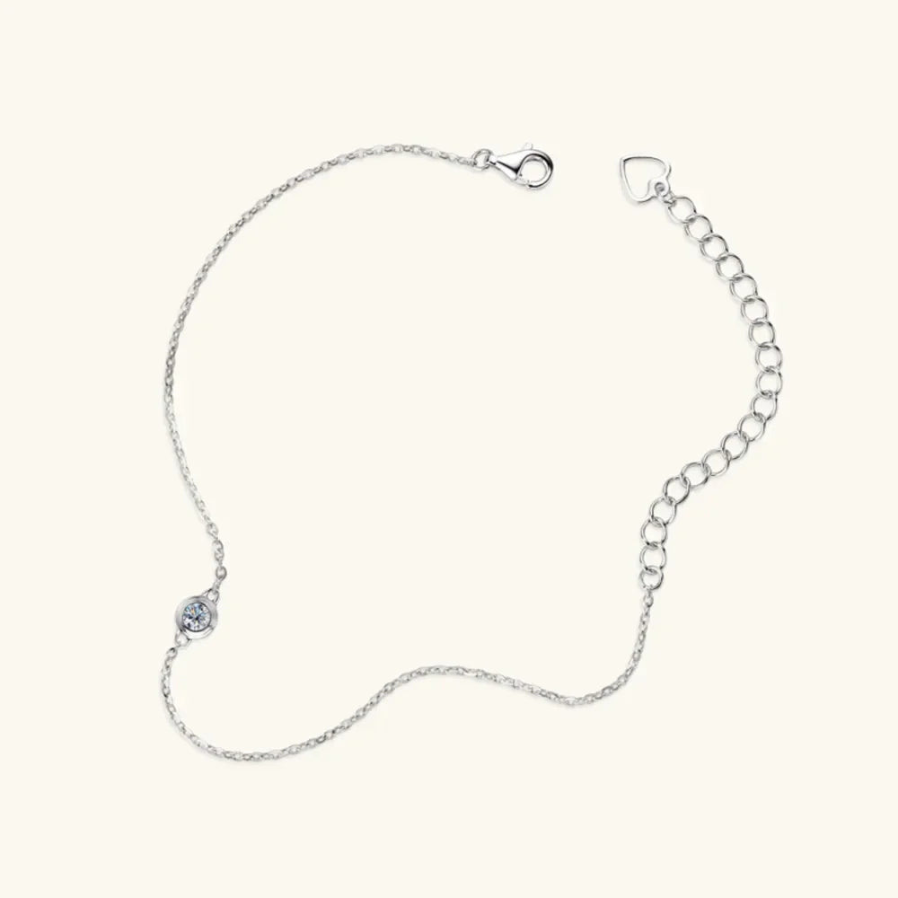 Inlaid Moissanite 925 Sterling Silver Bracelet - VAleG