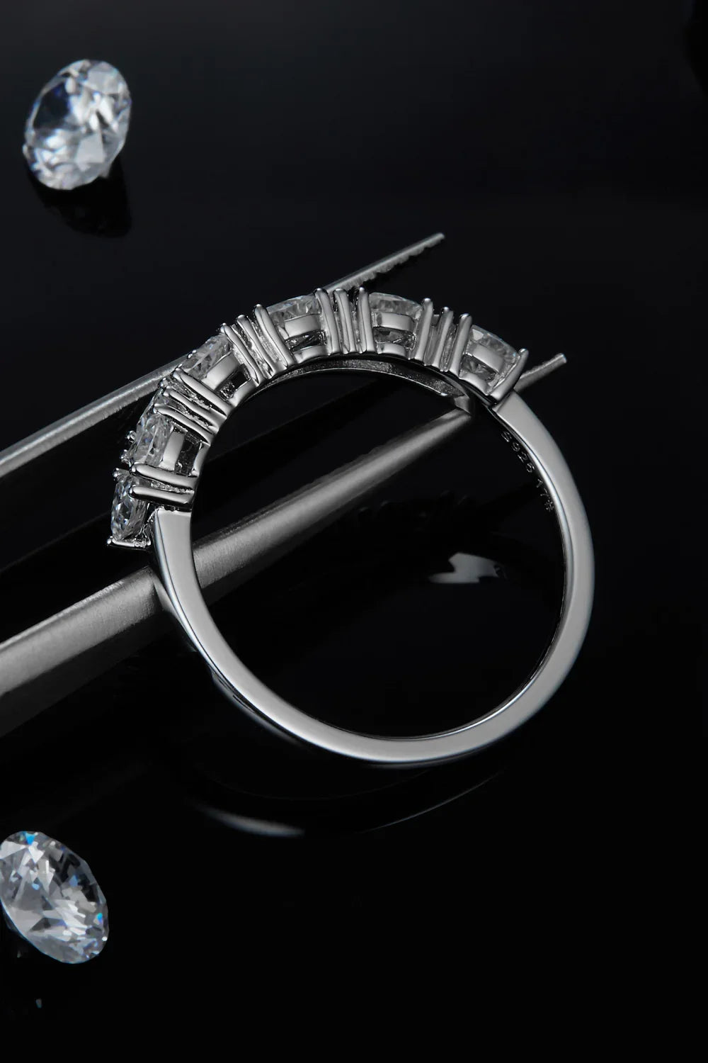 1 Carat Moissanite 925 Sterling Silver Half-Eternity Ring - VAleG