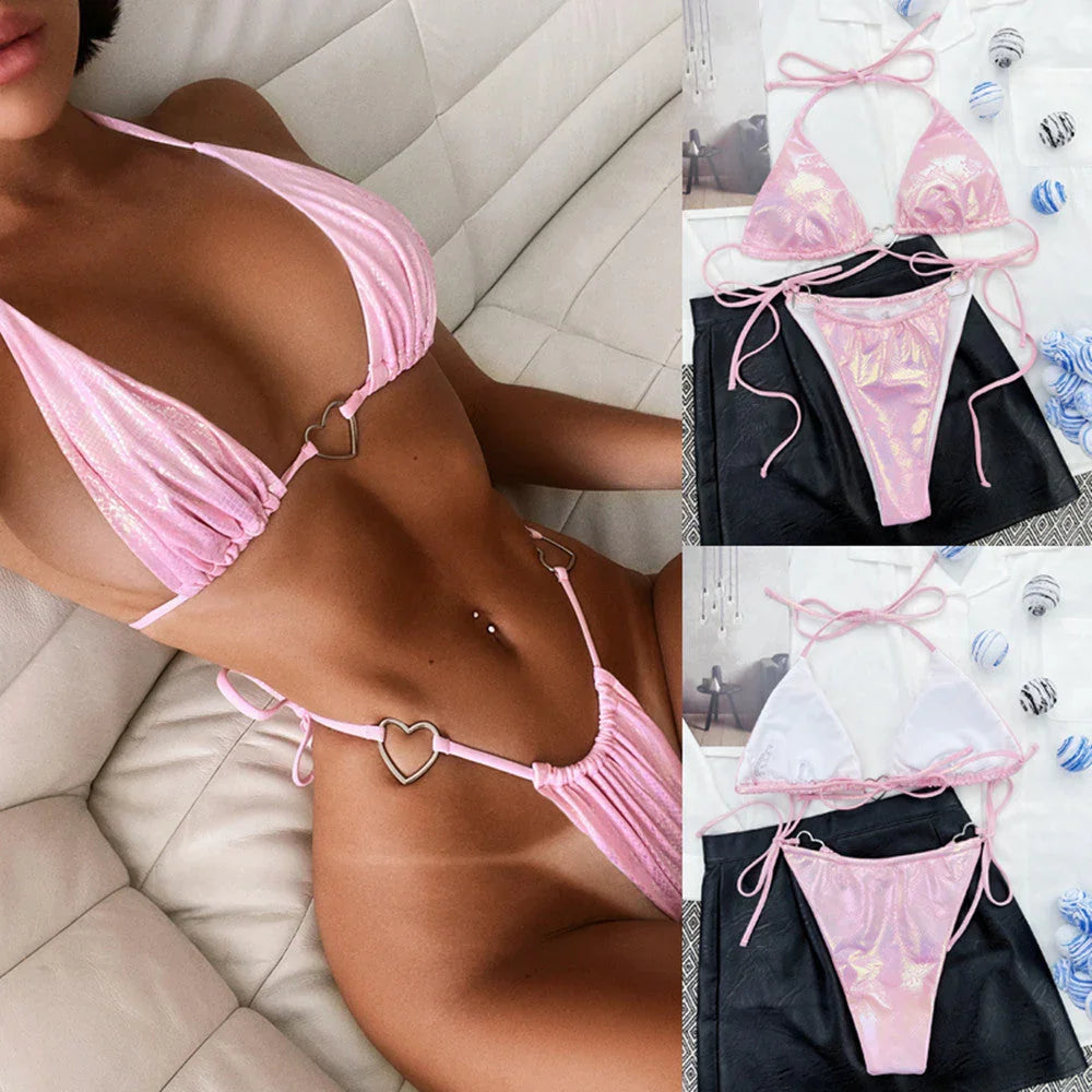 Love Swimsuit Triangle Bag Beach Split - VAleG