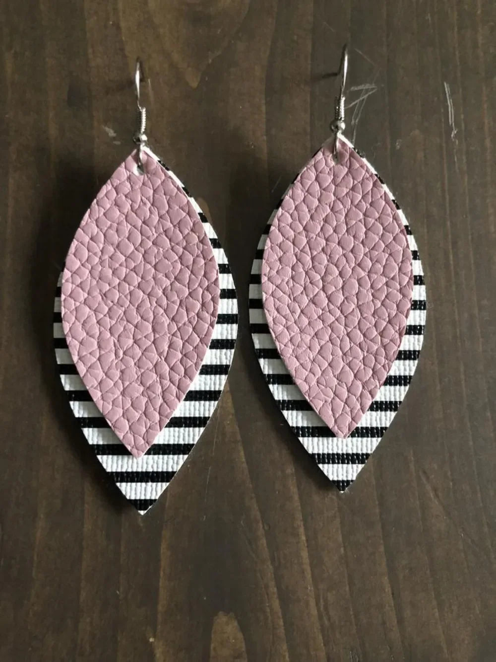 PU Leather Leaf Dangle Earrings - VAleG