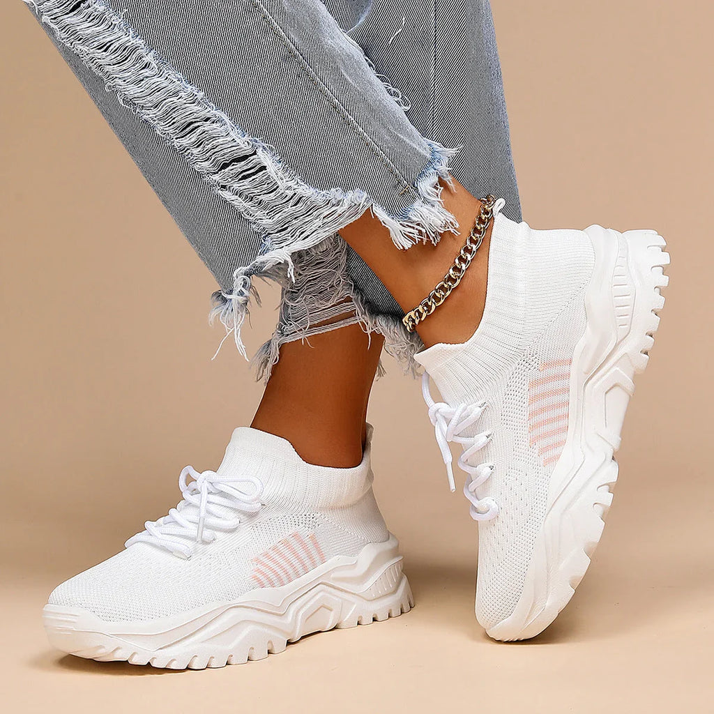 Plus Size Sports Breathable Flyknit Socks Shoes - VAleG