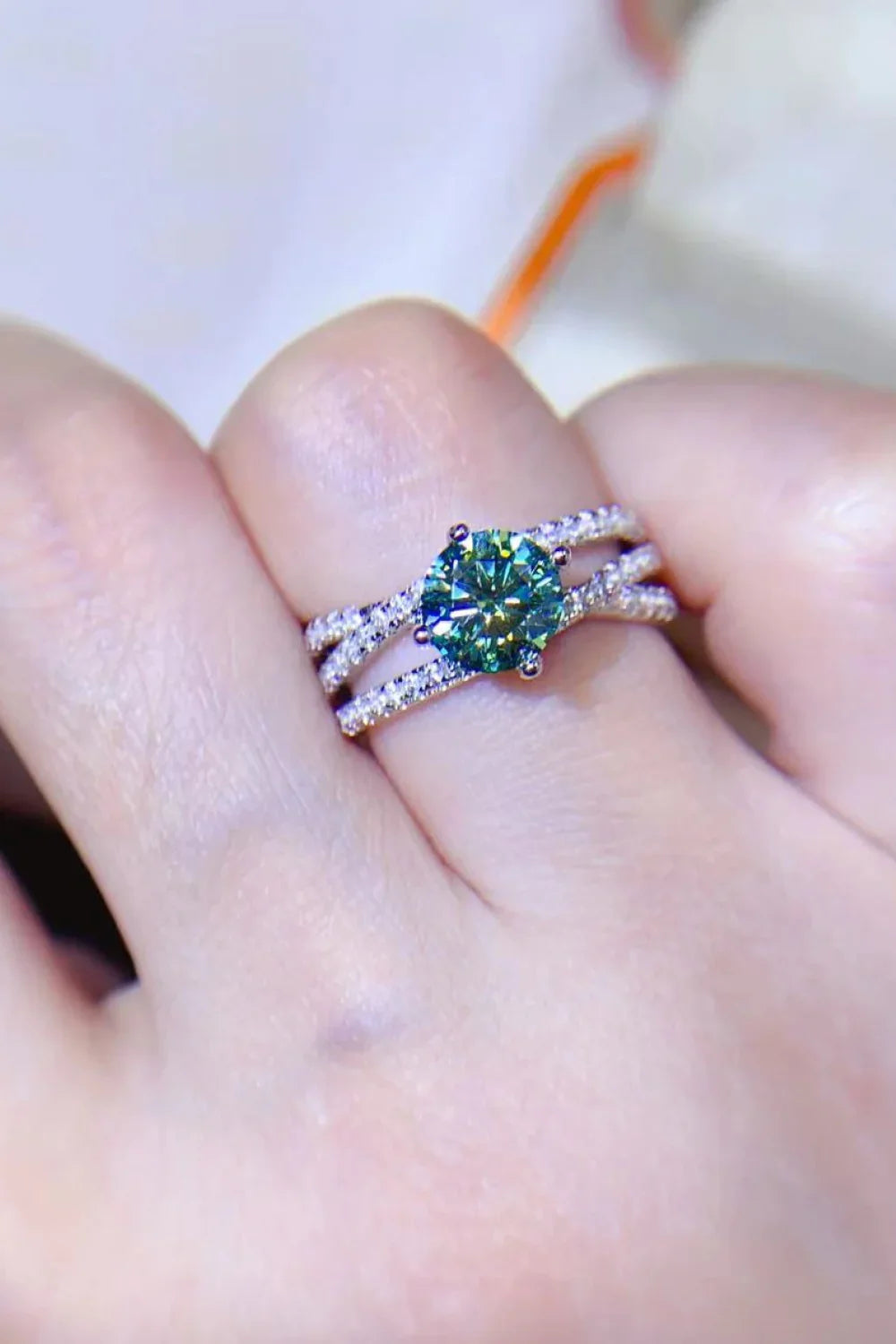 1 Carat Moissanite Contrast 925 Sterling Silver Ring - VAleG