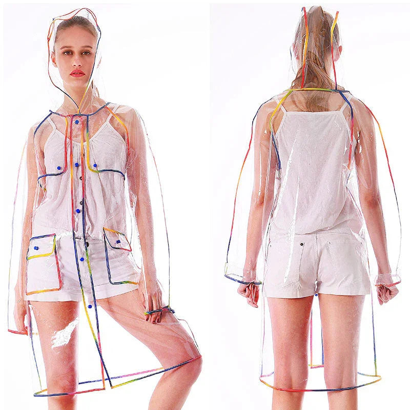 EVA Hiking Waterproof Student Ladies Transparent Raincoat - VAleG