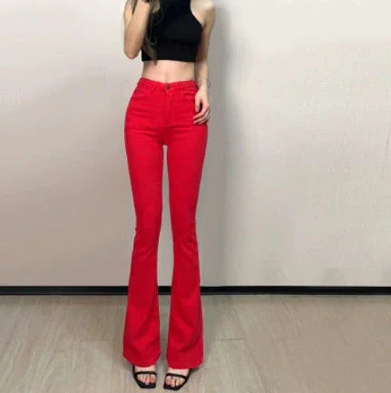 Women's Classic High Waist Slim Denim Horseshoe Pants - VAleG