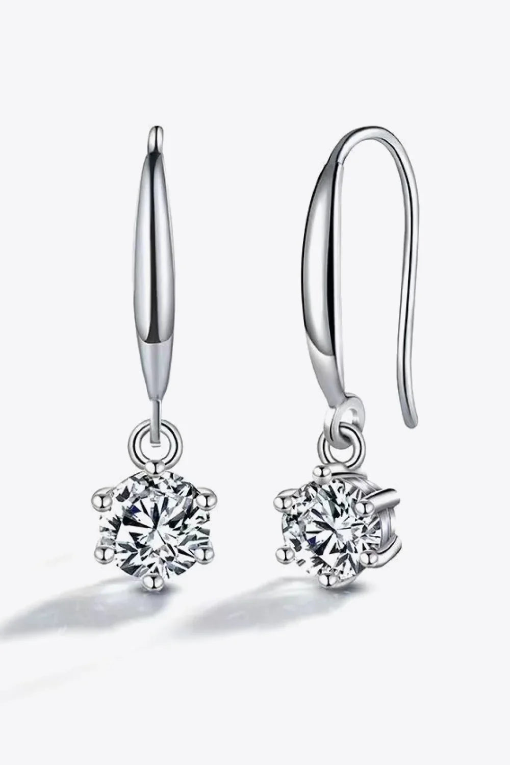 2 Carat Moissanite 6-Prong Drop Earrings - VAleG
