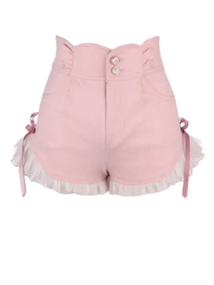 Bow High Waist Denim Shorts For Women - VAleG