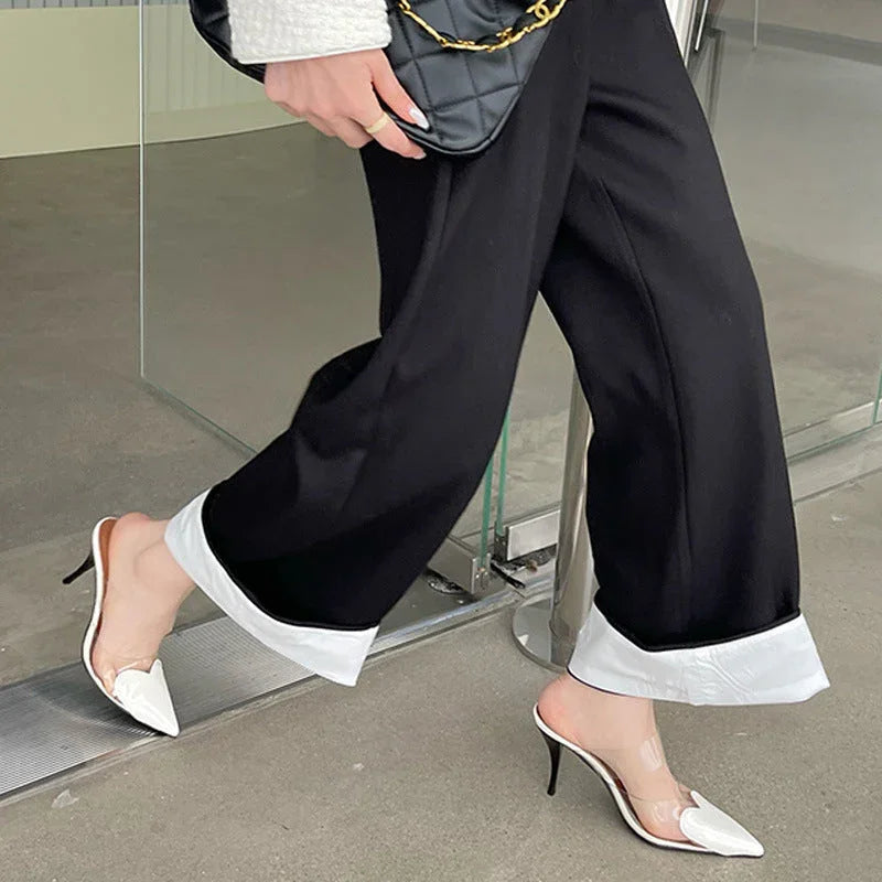 Transparent Love Face Color-blocking Stiletto Heel High Heels - VAleG