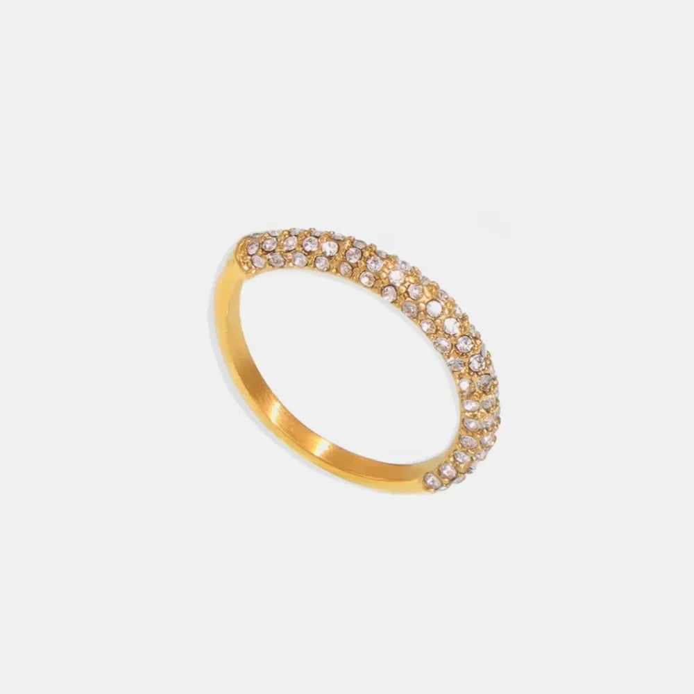 18K Gold-Plated Inlaid Zircon Ring - VAleG