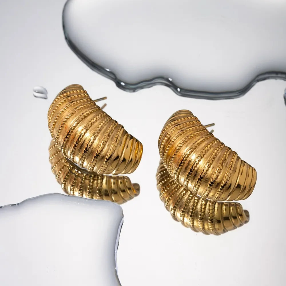 18K Gold-Plated Stainless Steel Earrings - VAleG