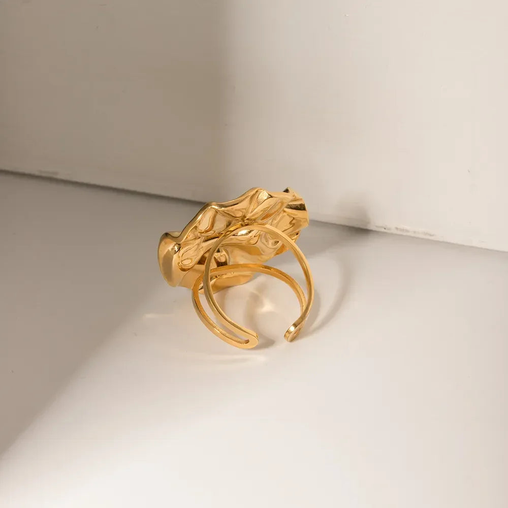 18K Gold-Plated Irregular Open Ring - VAleG