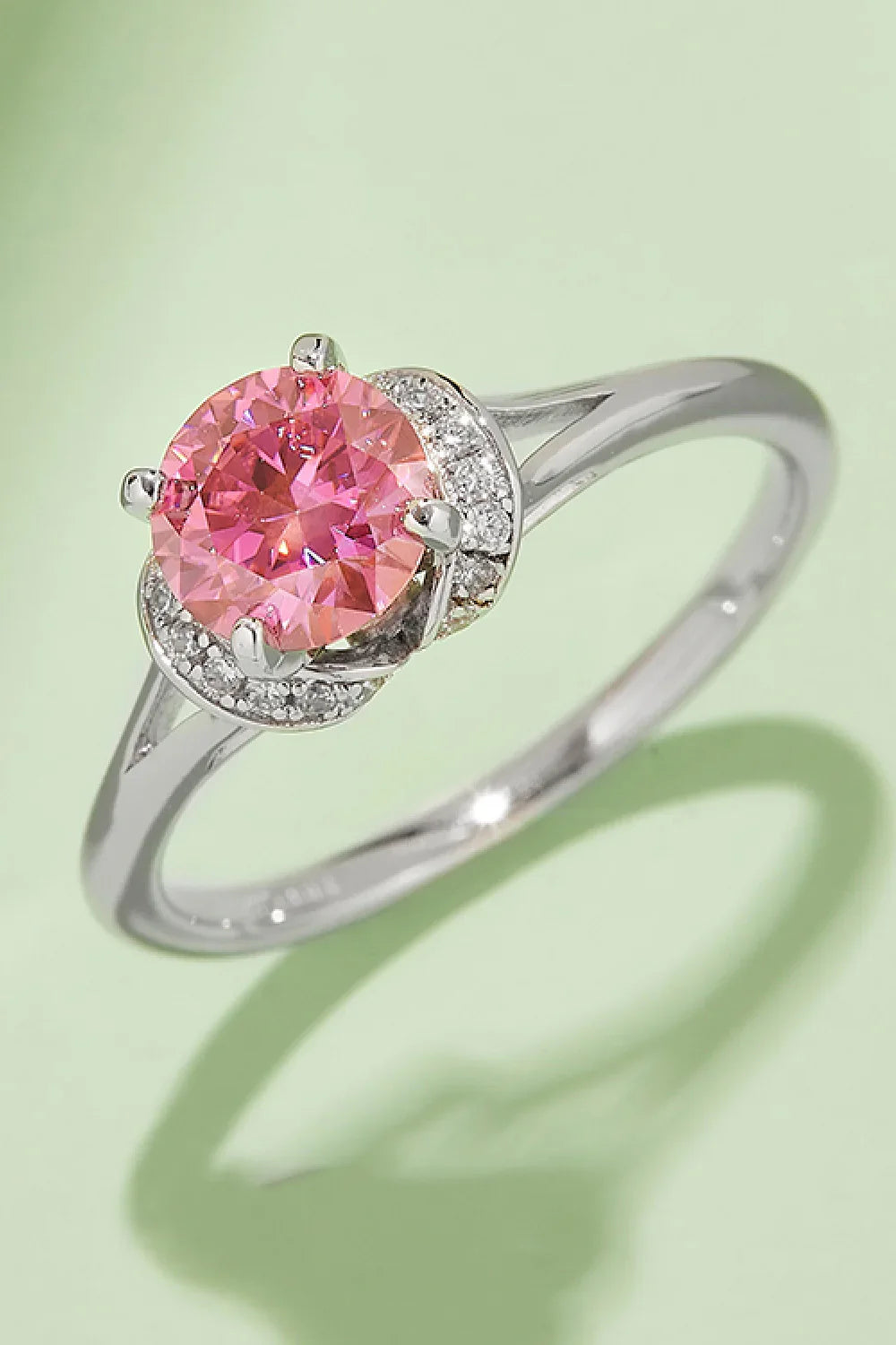 1 Carat Moissanite 4-Prong 925 Sterling Silver Ring - VAleG