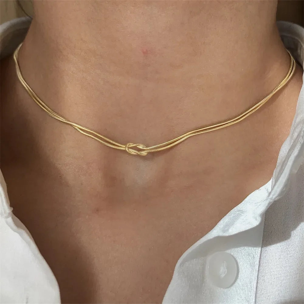 Titanium Steel Knotted Necklace - VAleG