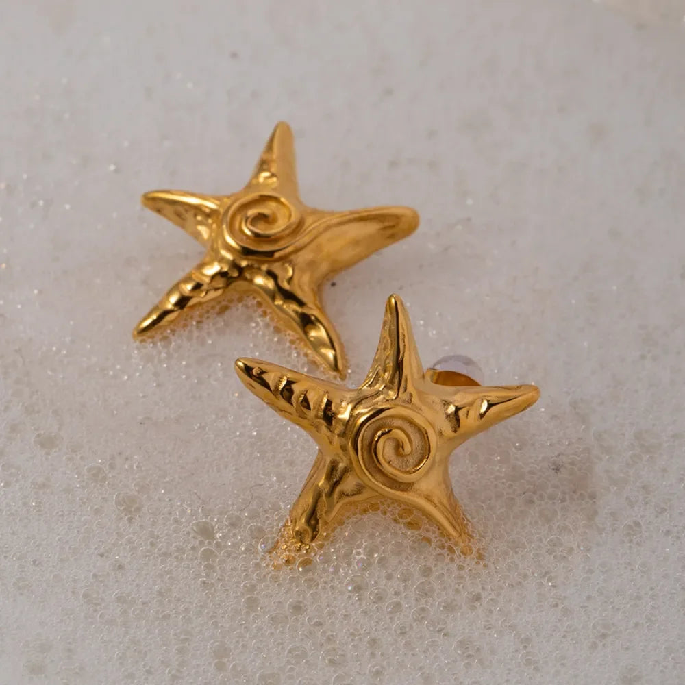 Stainless Steel Star Shape Earrings - VAleG