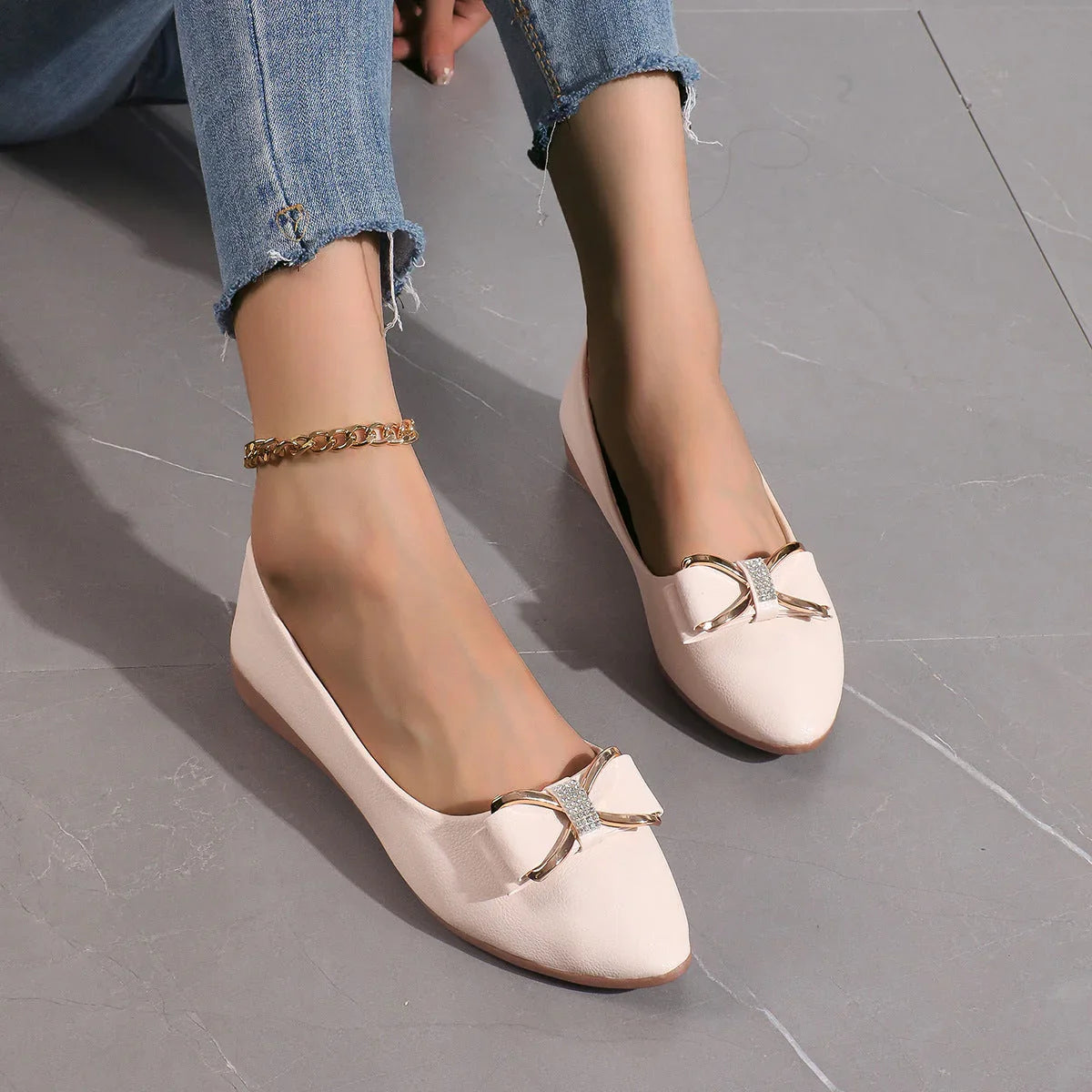 Fashion Bowknot Soft Bottom Large Size Casual Shoes - VAleG