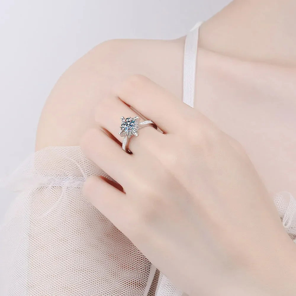 1 Carat Moissanite 925 Sterling Silver Ring - VAleG
