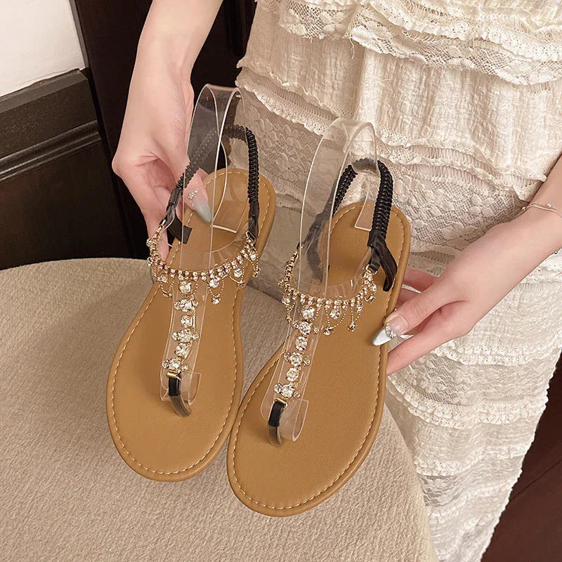 Women's Sandals New Big Rhinestone Fashion - VAleG