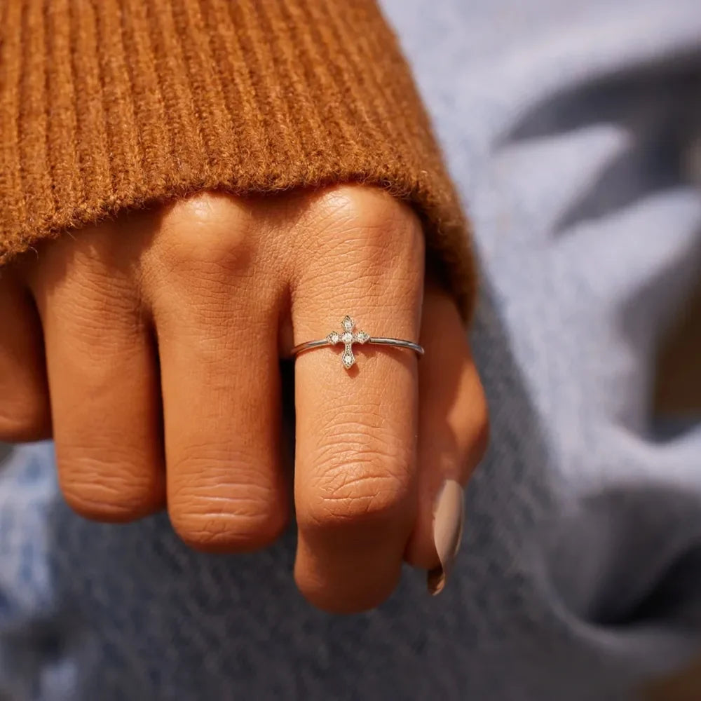 925 Sterling Silver Cross Ring - VAleG