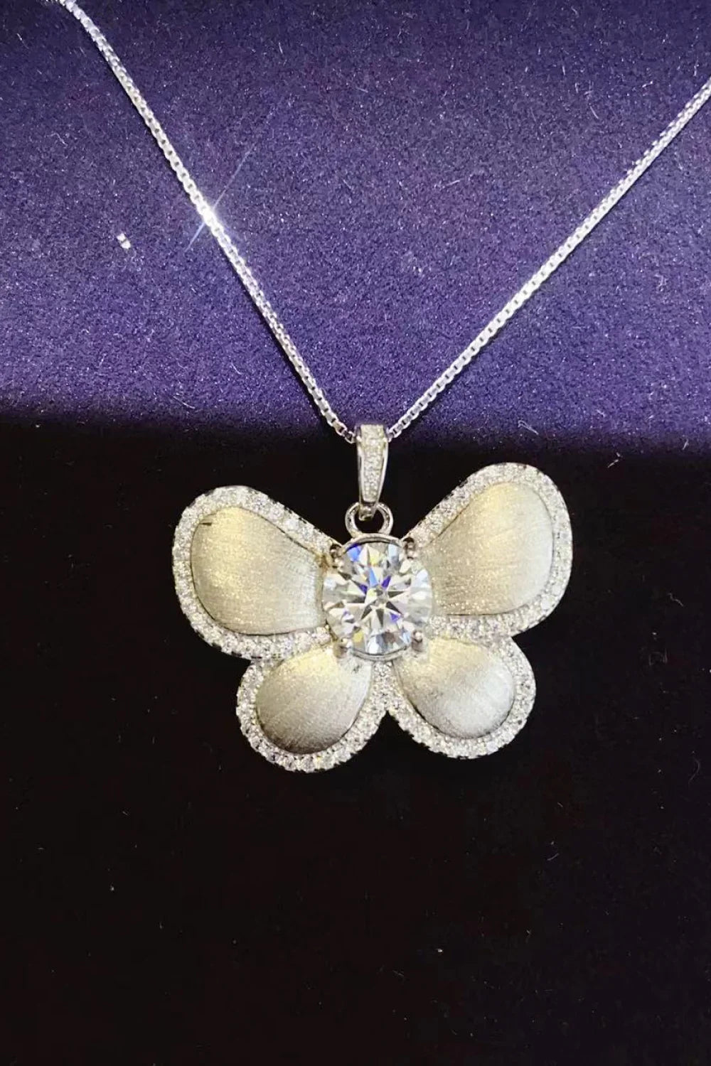 1 Carat Moissanite Butterfly Pendant Necklace - VAleG