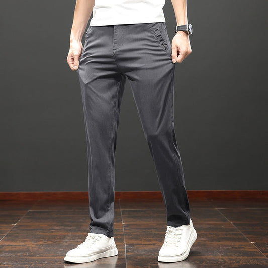 Tencel Lyocell Light And Easy To Care Slim-fitting Straight Pants Men's VAleG