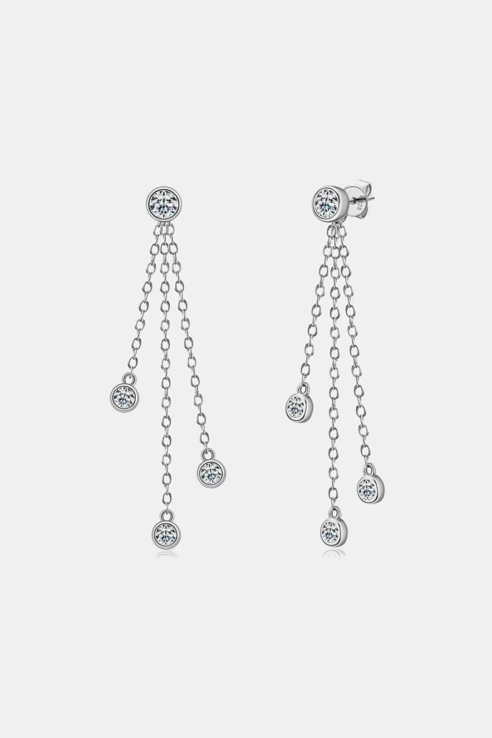 1.2 Carat Moissanite Layered Chain Earrings - VAleG