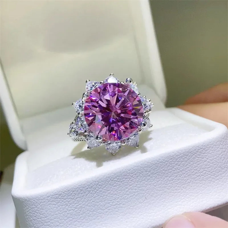 10 Carat Moissanite Zircon 925 Sterling Silver Ring - VAleG