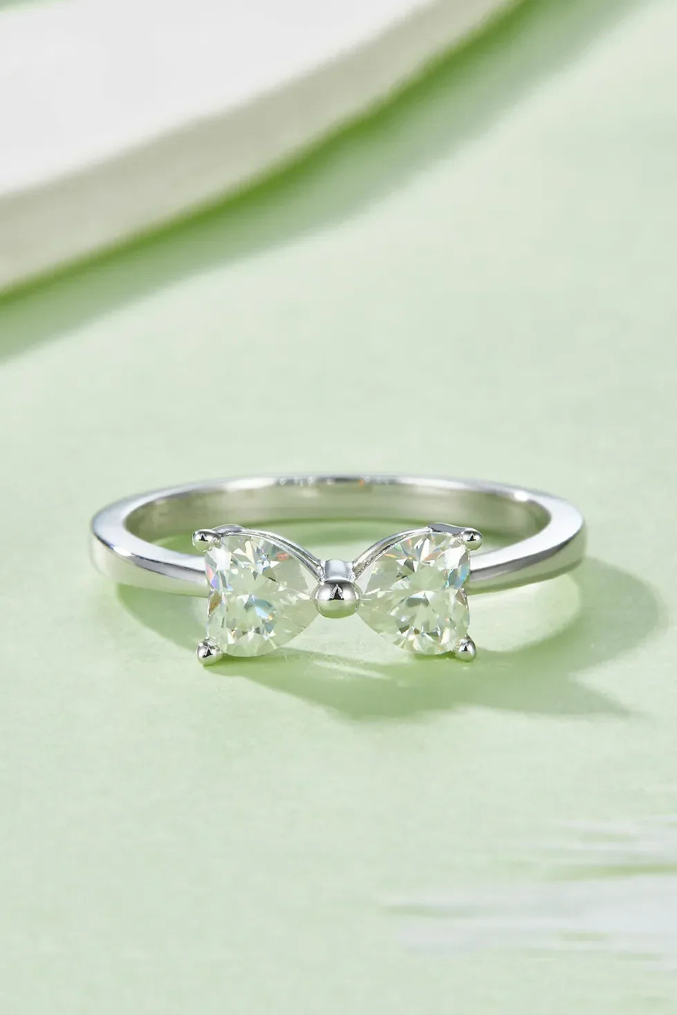 1 Carat Moissanite 925 Sterling Silver Bow Ring - VAleG