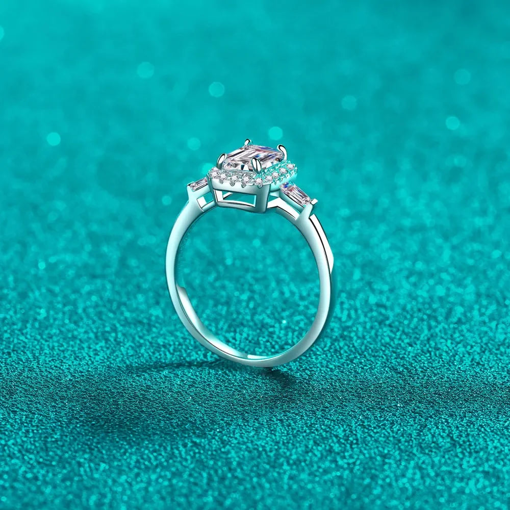 1 Carat Moissanite 925 Sterling Silver Ring - VAleG