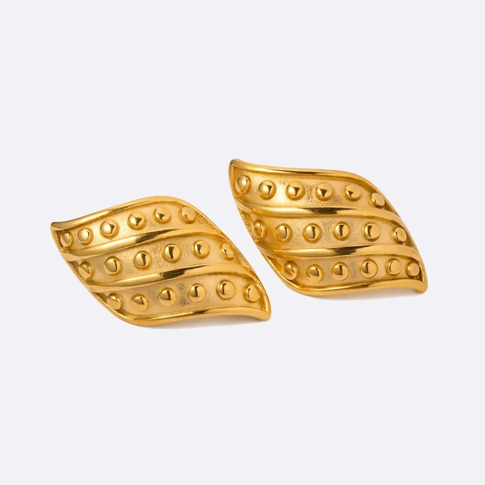 18K Gold-Plated Stainless Steel Stud Earrings - VAleG