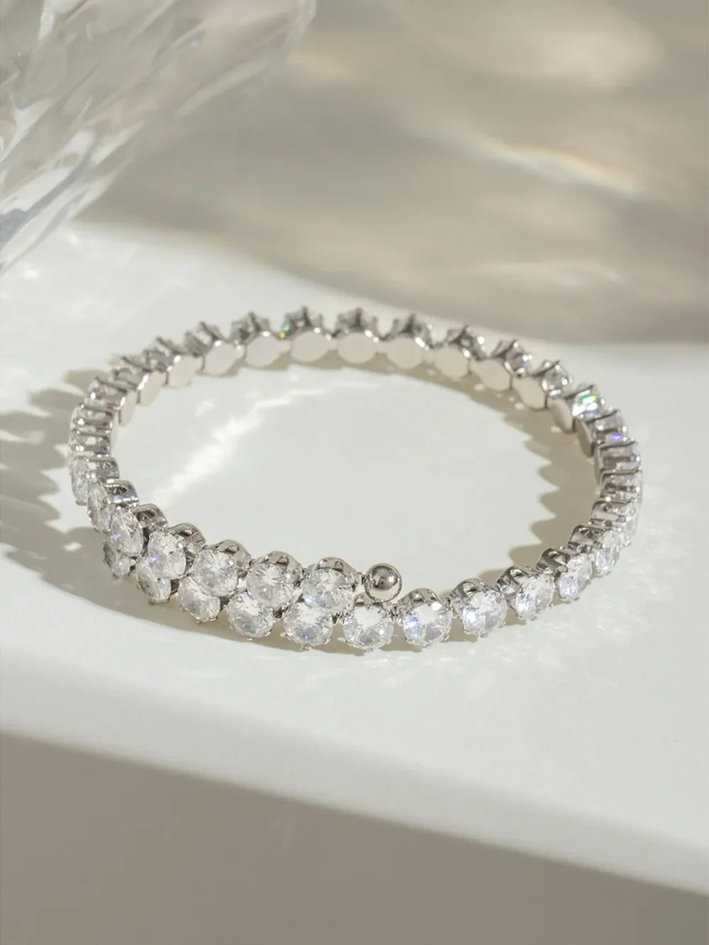 Stainless Steel Inlaid Zircon Bracelet - VAleG