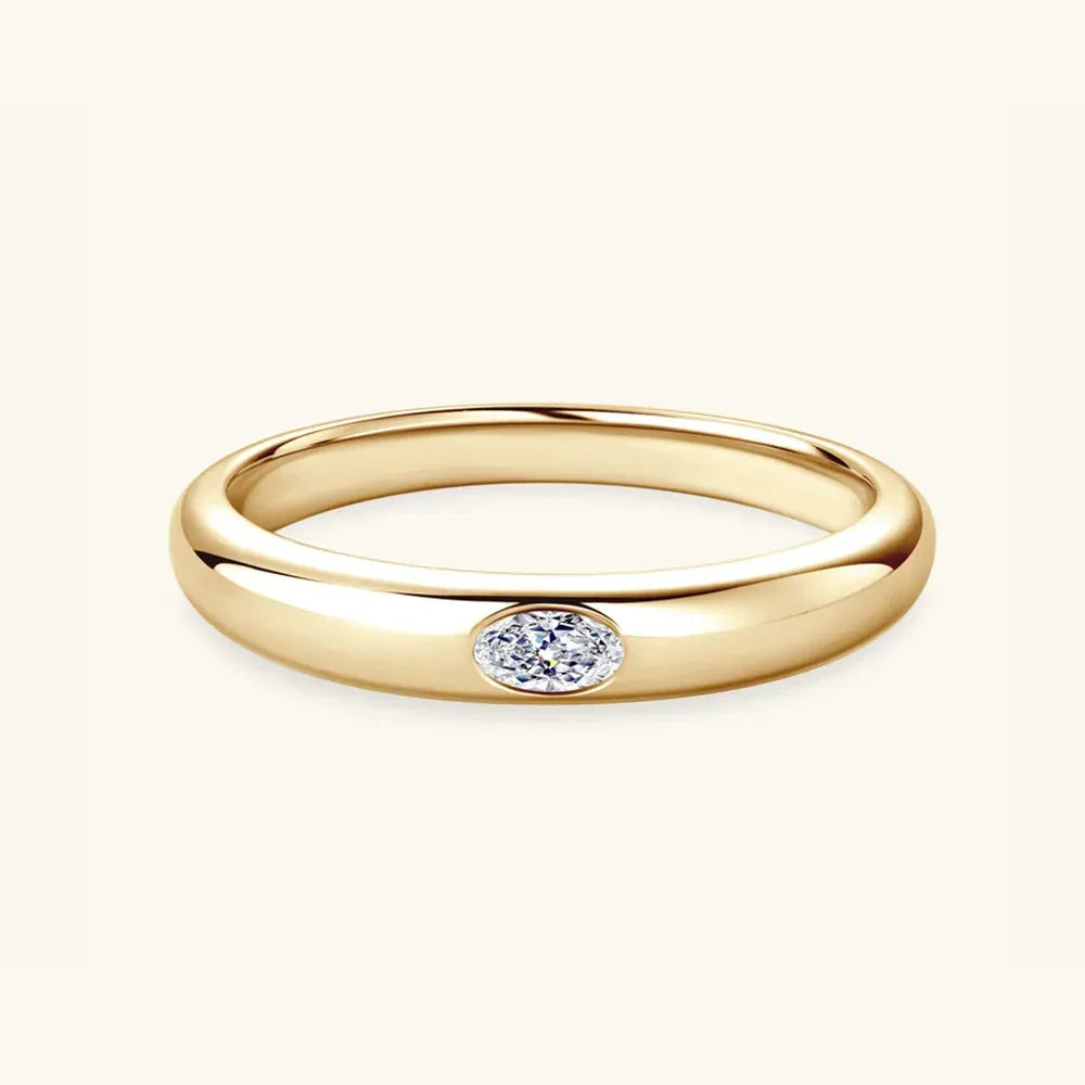 925 Sterling Silver Inlaid Moissanite Ring - VAleG