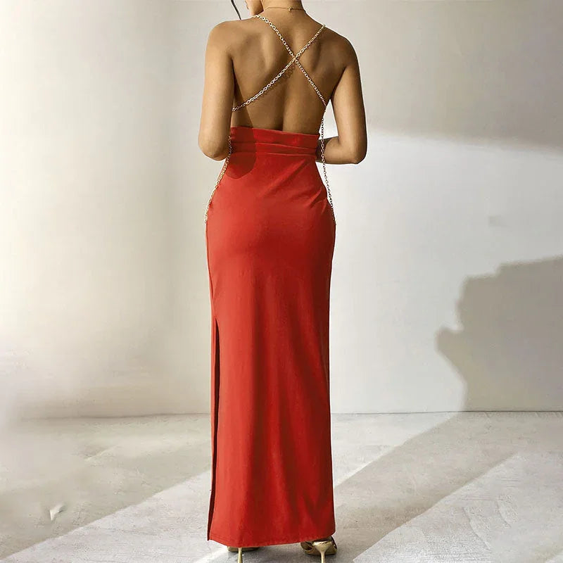 Red For Women High Waist Slim Dress - VAleG