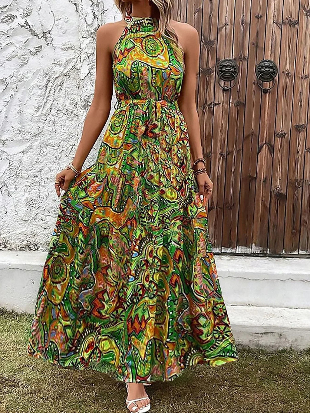 Bohemian Retro Halter Dress Women - VAleG