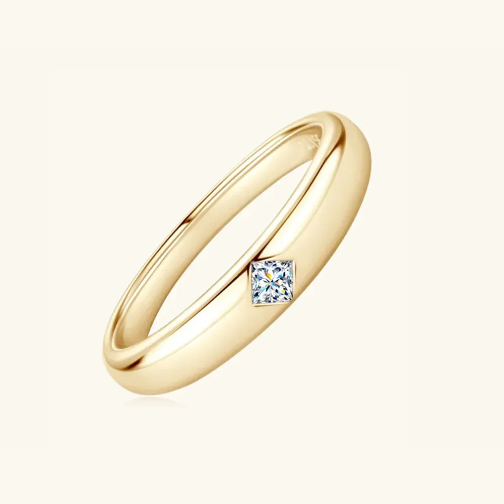 925 Sterling Silver Inlaid Moissanite Ring - VAleG