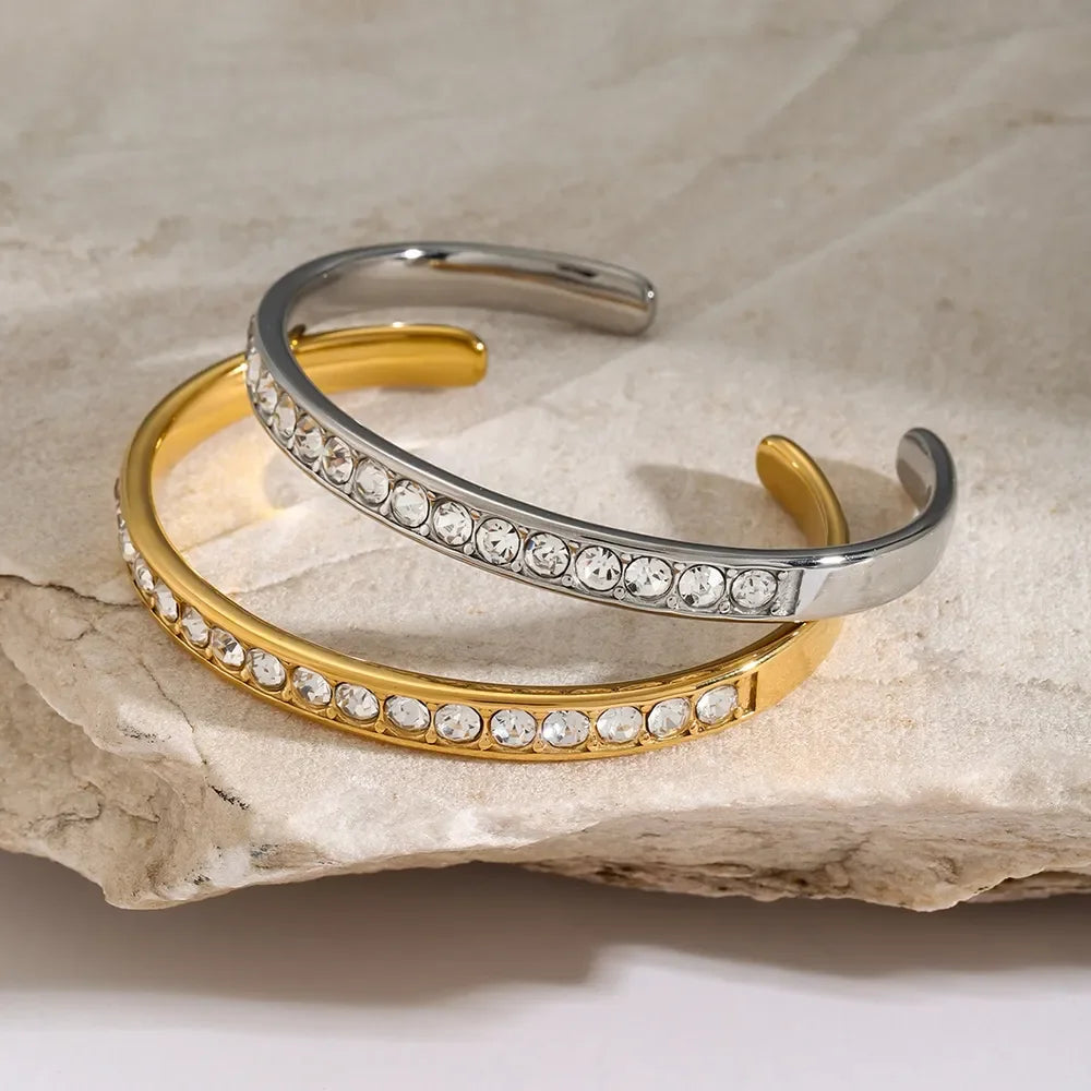 Stainless Steel Inlaid Zircon Bracelet - VAleG