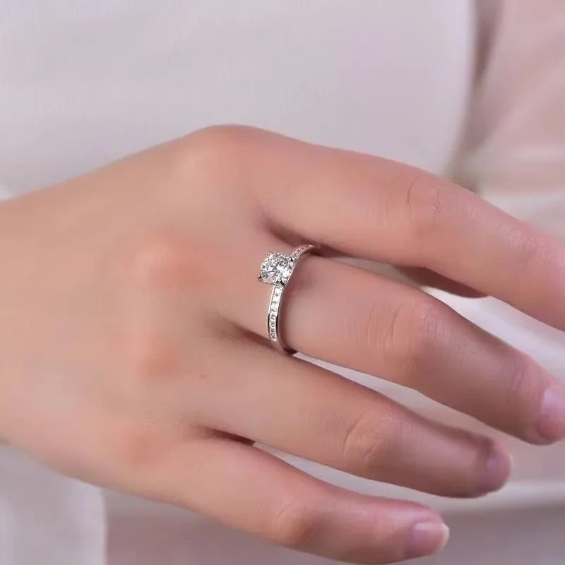 2 Carat Moissanite Zircon 925 Sterling Silver Ring - VAleG