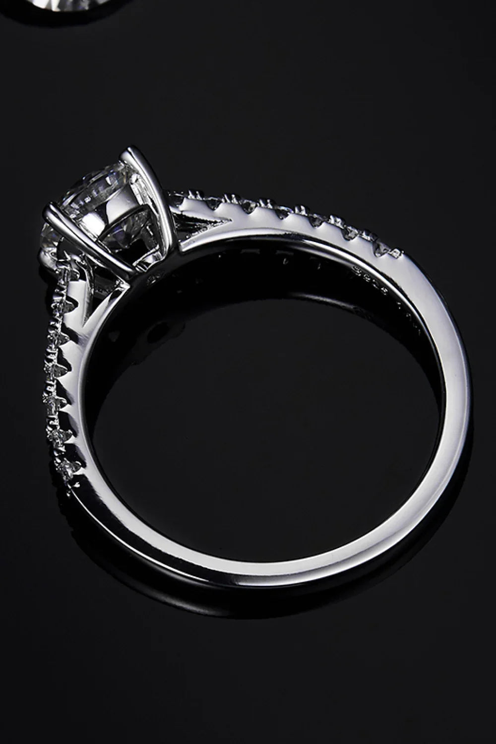1 Carat Moissanite 925 Sterling Silver Side Stone Ring - VAleG