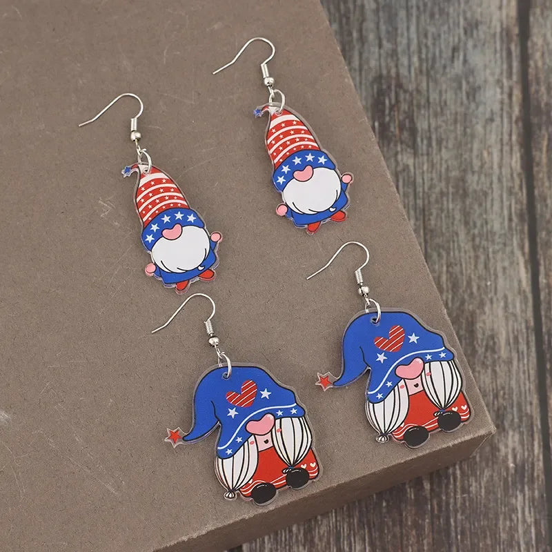 2 Pair Acrylic Gnome Earrings - VAleG
