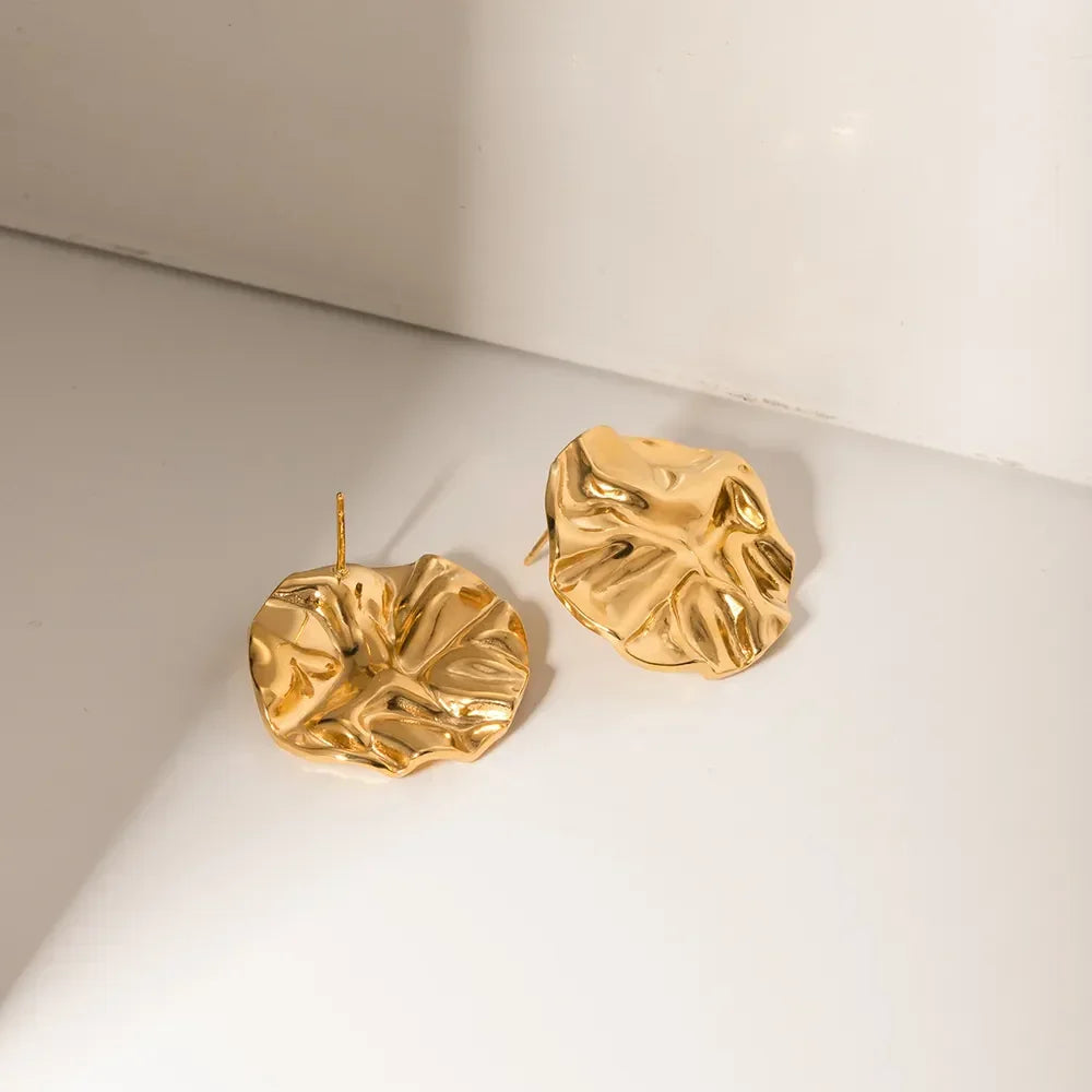 18K Gold-Plated Stud Earrings - VAleG