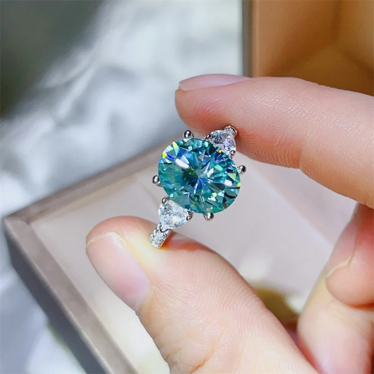 5 Carat Moissanite 925 Sterling Silver Ring - VAleG