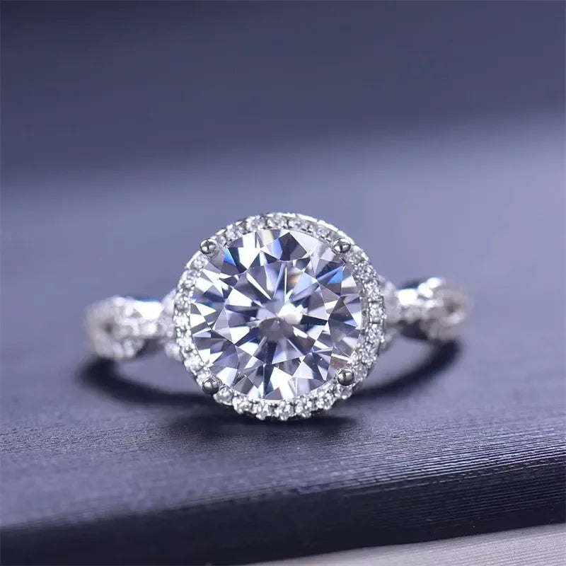 3 Carat 925 Sterling Silver Moissanite Ring - VAleG