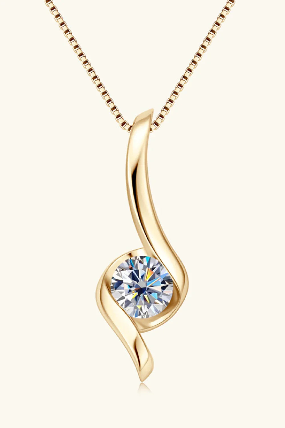 1 Carat Moissanite 925 Sterling Silver Necklace - VAleG