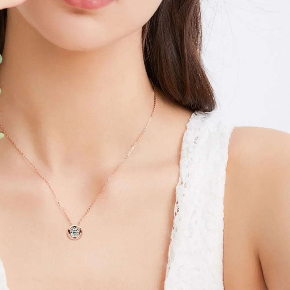 1 Carat Moissanite 925 Sterling Silver Necklace - VAleG