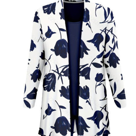 Completo tre pezzi con pantaloni larghi a maniche a cinque quarti