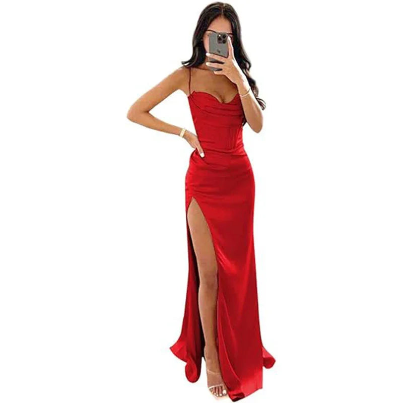 European And American Women's Clothing Sleeveless Camisole Evening Dress - VAleG
