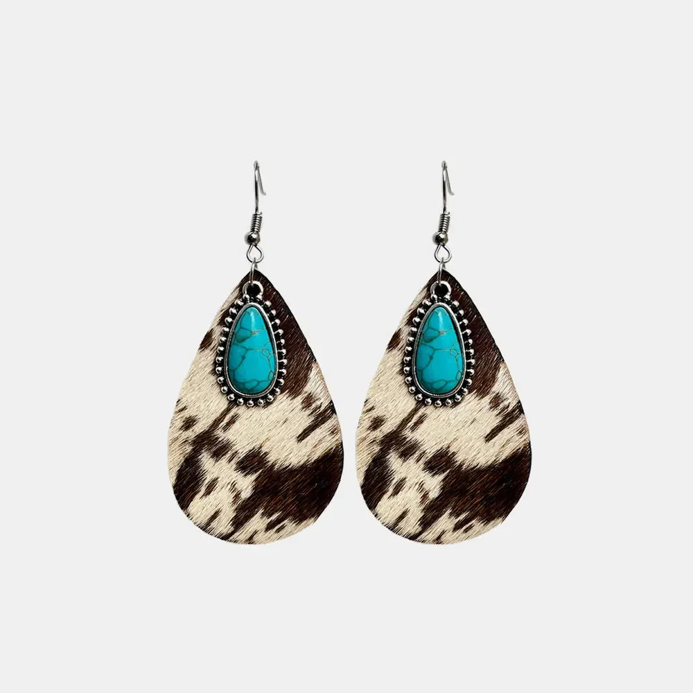 Artificial Turquoise Teardrop Earrings - VAleG
